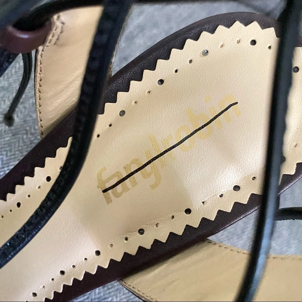 •Anthropologie Caley tie semi wedge sandal• Size 9 - Picture 7 of 10